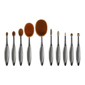 Full face oval makeup brush set