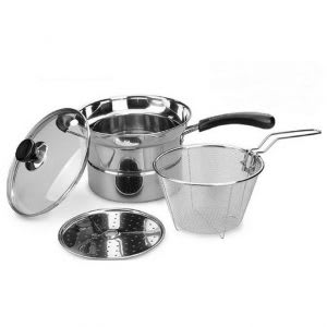 Best stainless steel pot with strainer for deep frying