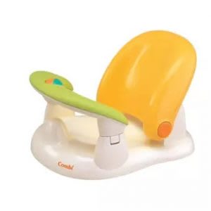 Baby bath seat for showers with front opening