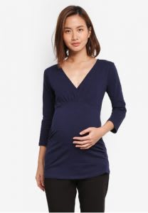 Maternity Ruched Wrap Top