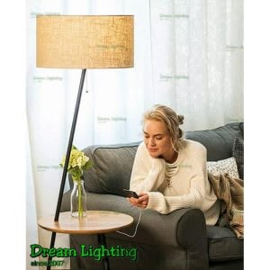 Living room light stand with table