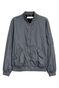 Lightweight grey bomber jacket