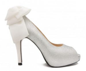 Silver designer wedding shoes