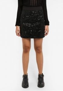 Best black sequin mini skirt