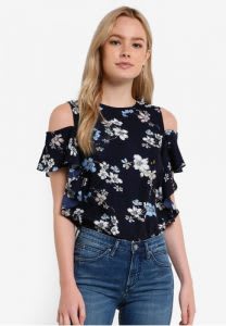 Cold Shoulder Ruffle Top