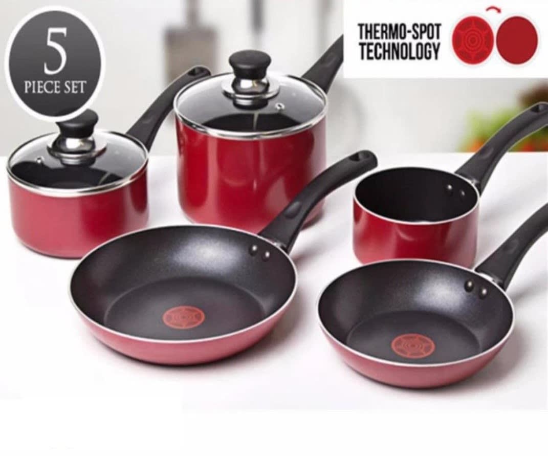 Tefal Bistro Red Cookware Set Pots & Pans (5pcs) Harga & Review ...