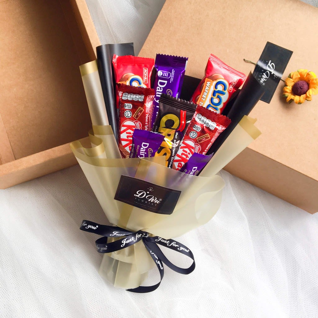 cara buat bouquet coklat simple