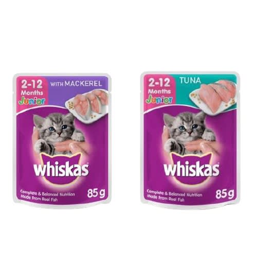 Whiskas Junior Wet Food Tuna u0026 Mackerel x2 (85 x 24 packs) Harga 