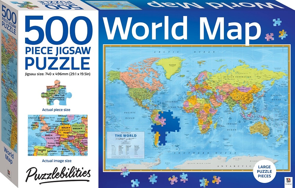 Hinkler World Map Jigsaw Puzzle 500 Pieces