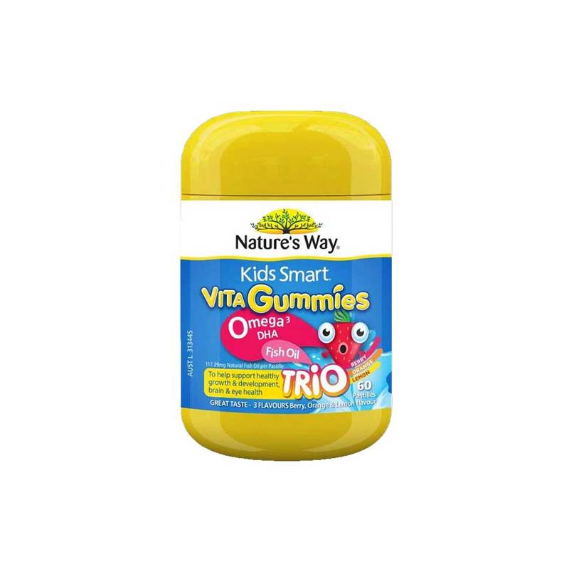 Nature's Way Kids A+ Vita Gummies Omega 3 DHA Fish Oil Trio Gummies 60