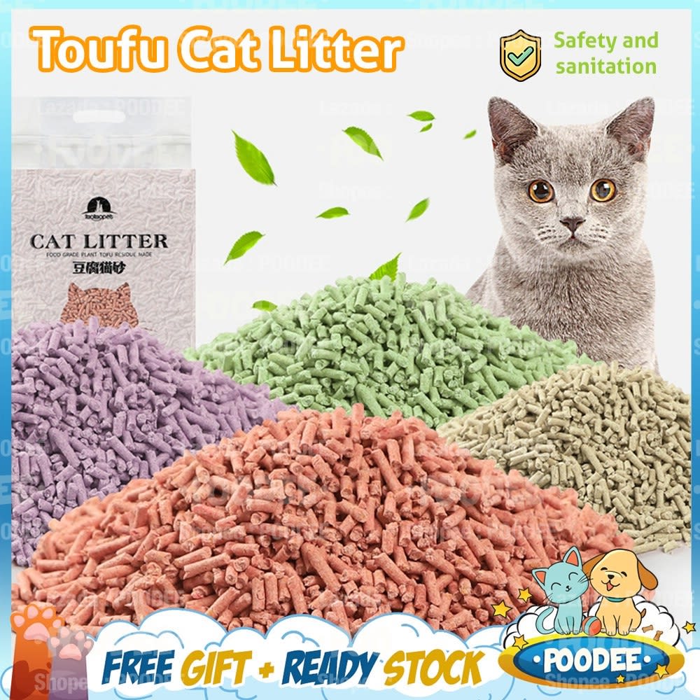 POODEE Premium Super Clumping Natural Cat Litter Tofu (6L  2.3KG)