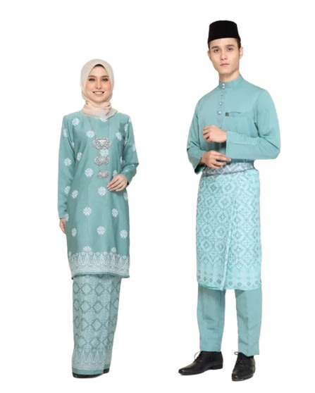 Baju Kurung Moden Songket Tabur & Baju Melayu Lelaki Dewasa Sedondon Couple