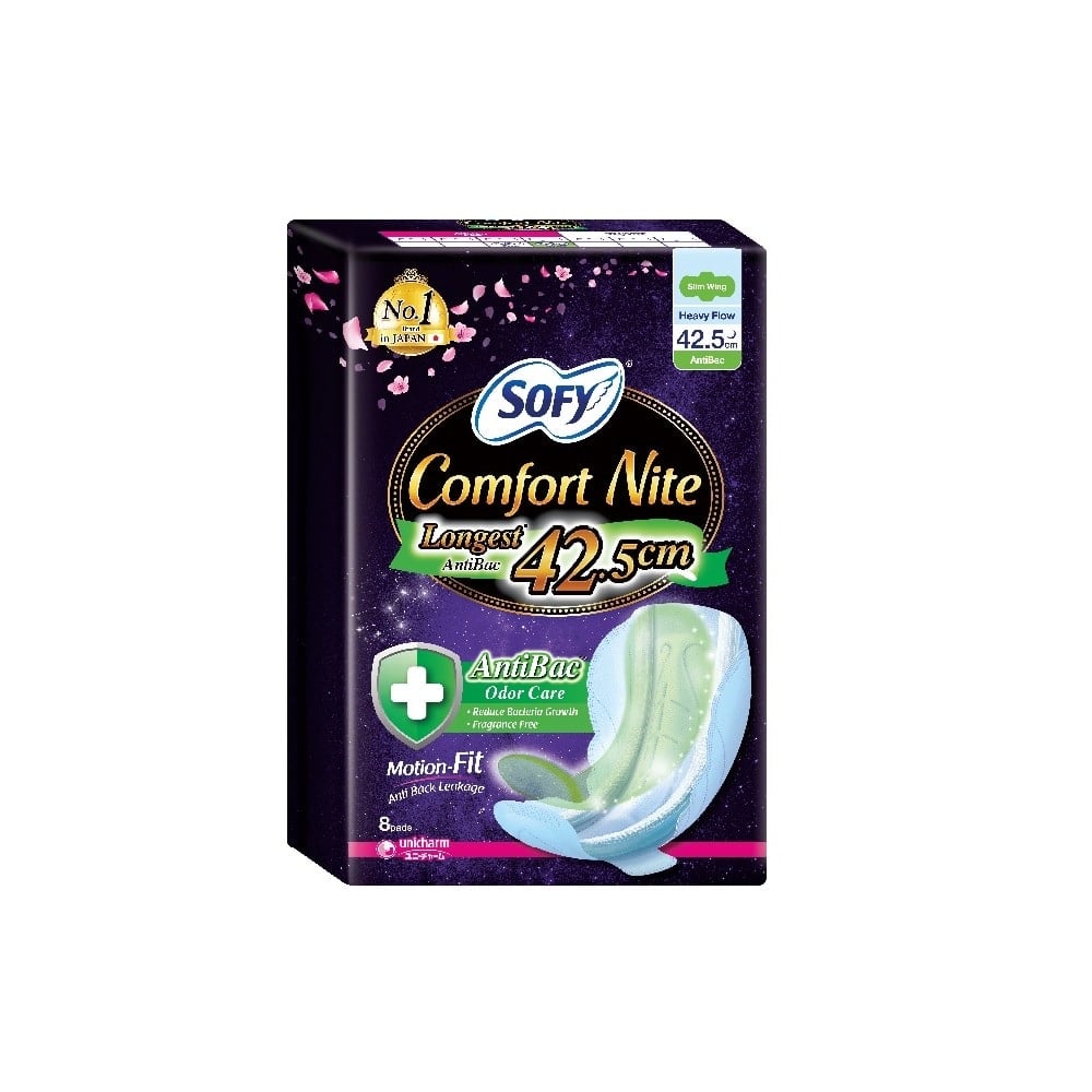 Sofy Anti-Bacterial Body Fit Night Slim Wing (42.5cm)