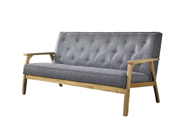 CHF MONA 3 Seater Wooden Sofa with Stool