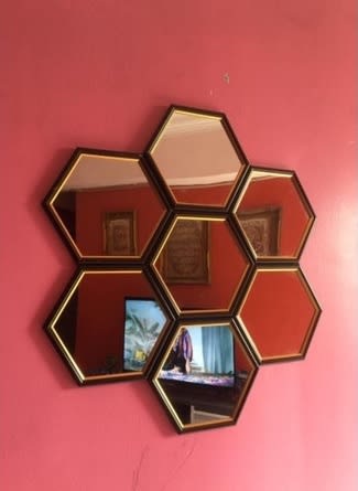 Hexagon Mirror Wall Decoration
