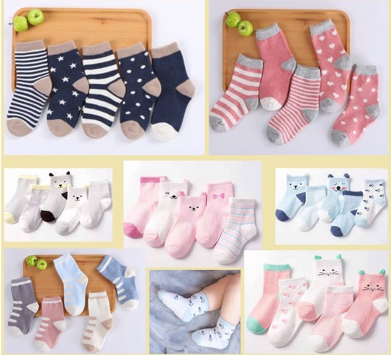 5 Pairs Cute Baby Cotton Socks