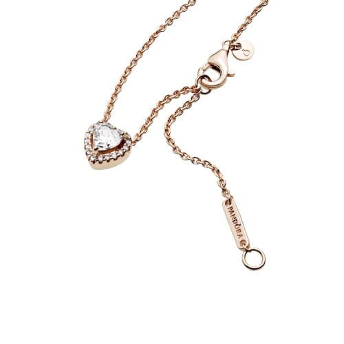 Pandora 14k Rose Gold-Plated Sparkling Heart Collier Necklace (45 cm)