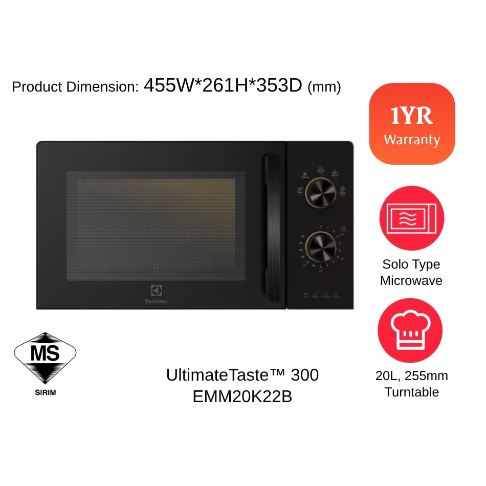 Electrolux 20L Microwave Oven EMM20K22B Harga & Review / Ulasan Terbaik