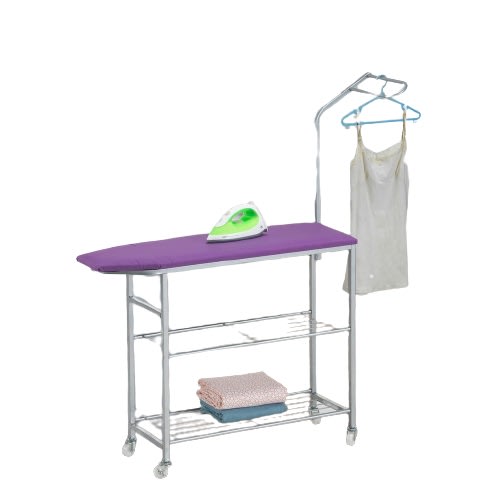 OHU-701 Iron Board With Castor Wheel and Hang Clothes