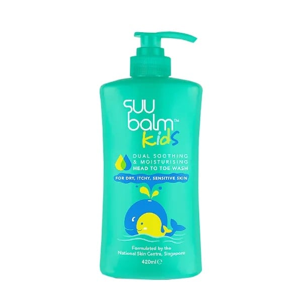 Suu Balm Kids Dual Soothing & Moisturising Head-to-Toe Wash (420ml) - For Dry, Itchy, Sensitive Skin