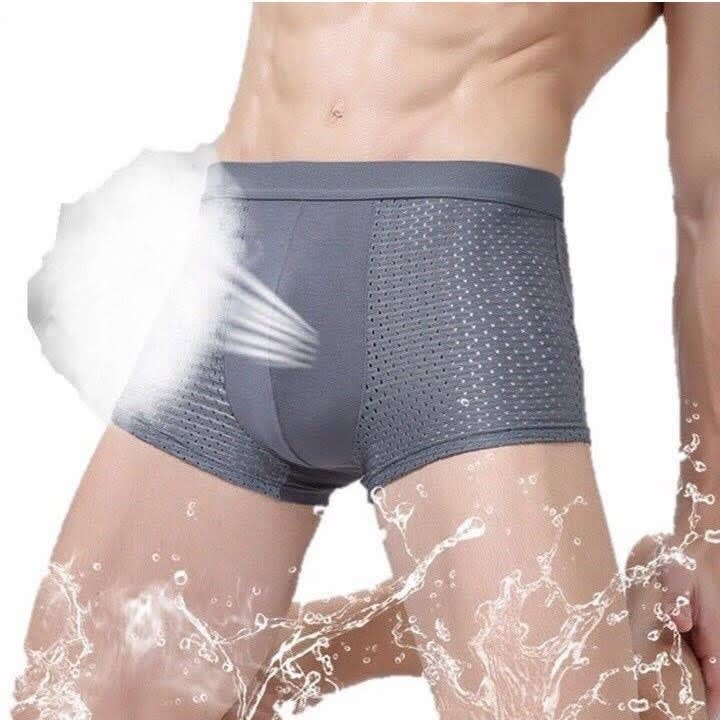 Men Breathable Underwear Bamboo Fiber Men's Solid Comfortable Boxer Shorts PandaShop