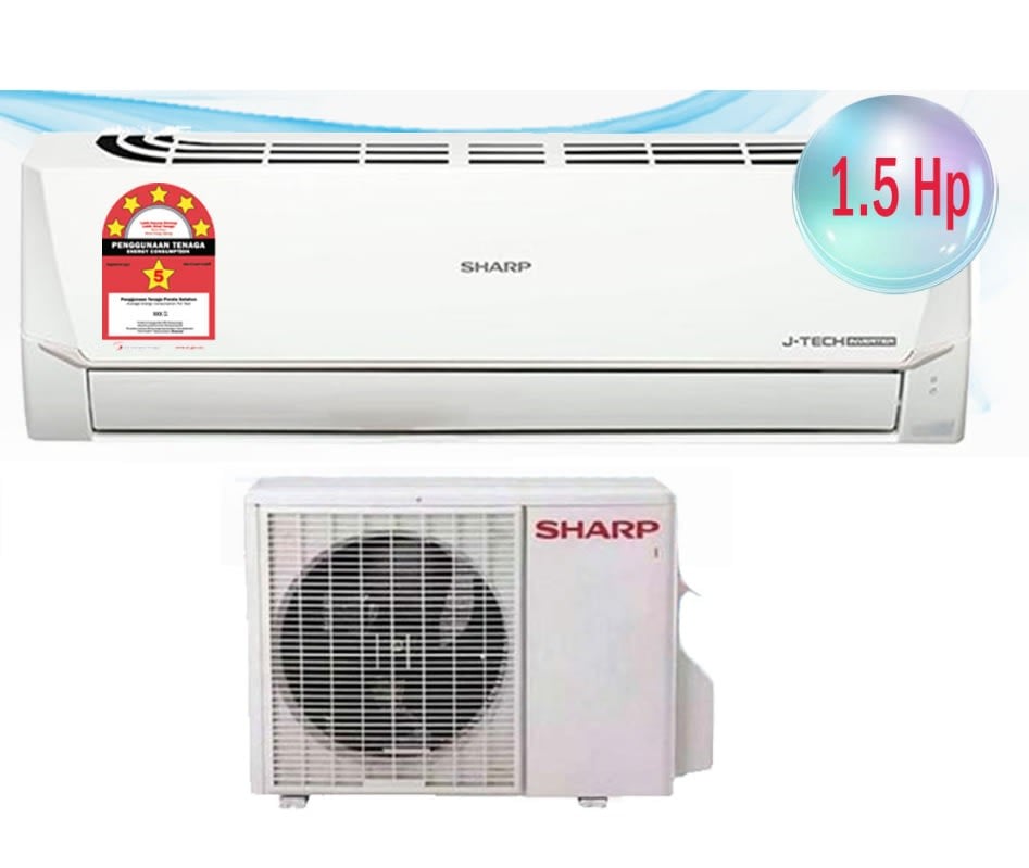 SHARP 1HP 1.5HP 2HP 2.5HP J-Tech Inverter Aircond (AHX9VED2) 1HP Air Conditioner Powerful