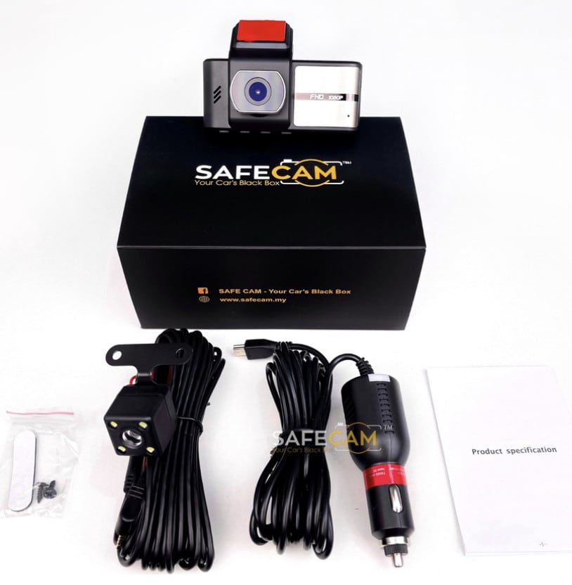 SAFECAM V20 Pro Front Rear Cam Dual Cameras Full HD