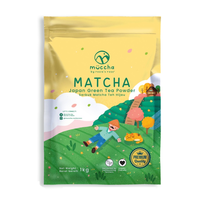 Matcha Green Tea Powder (Sweetened) - 1KG (MUCCHA by Rosie's Ross)