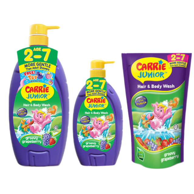 CARRIE JUNIOR Hair & Body Wash - Groovy Grapeberry [Nourishing & Moisturising Skin]