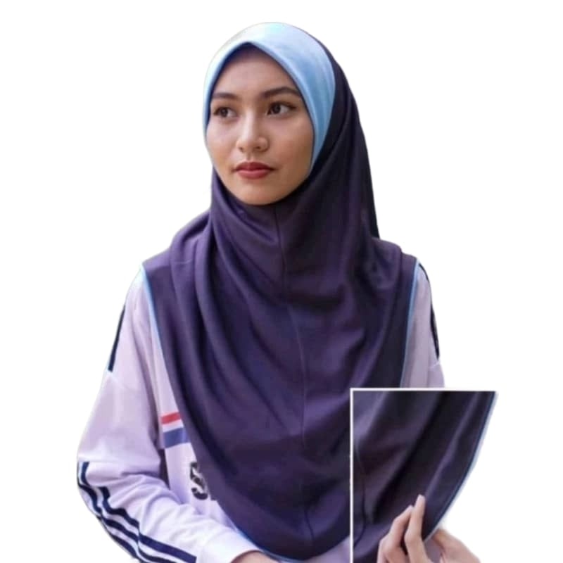 Instant Hijab Piping 2 Tone Ibu Garang