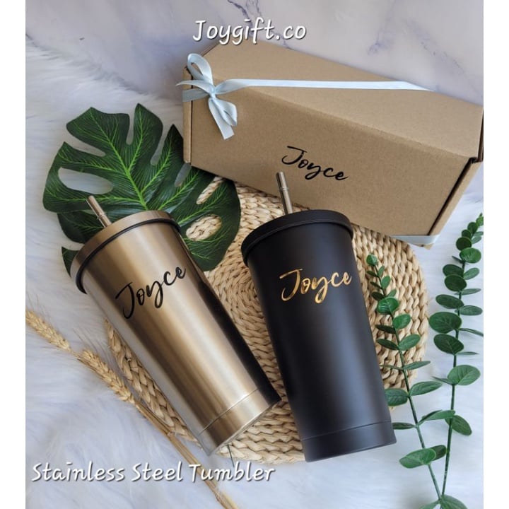 Customized Gift Stainless Steel Tumbler with Straw