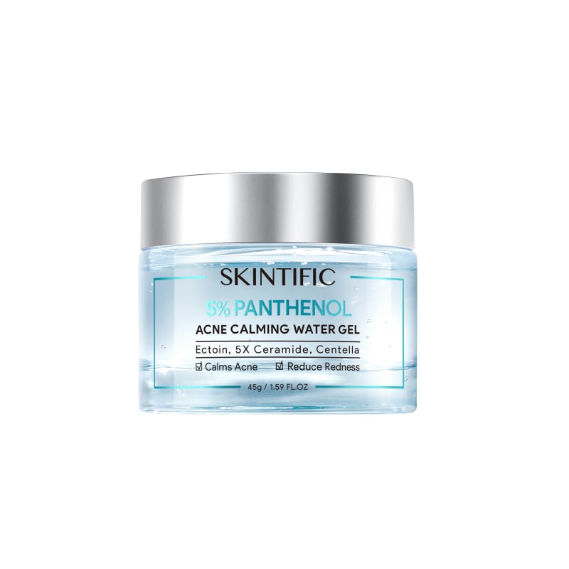 SKINTIFIC 5% Panthenol Acne Calming Water Facial Moisturizer Gel Day Night Cream