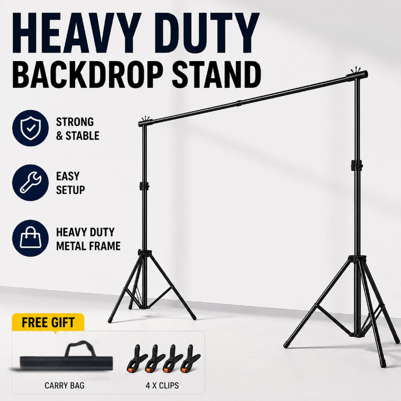 Heavy Duty Backdrop Stand Adjustable Green Screen Support Kit