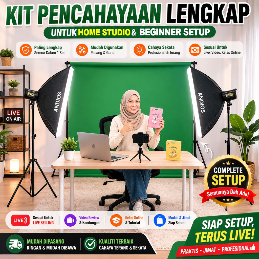 ANDIOS Lampu Studio Content Creator Starter Package
