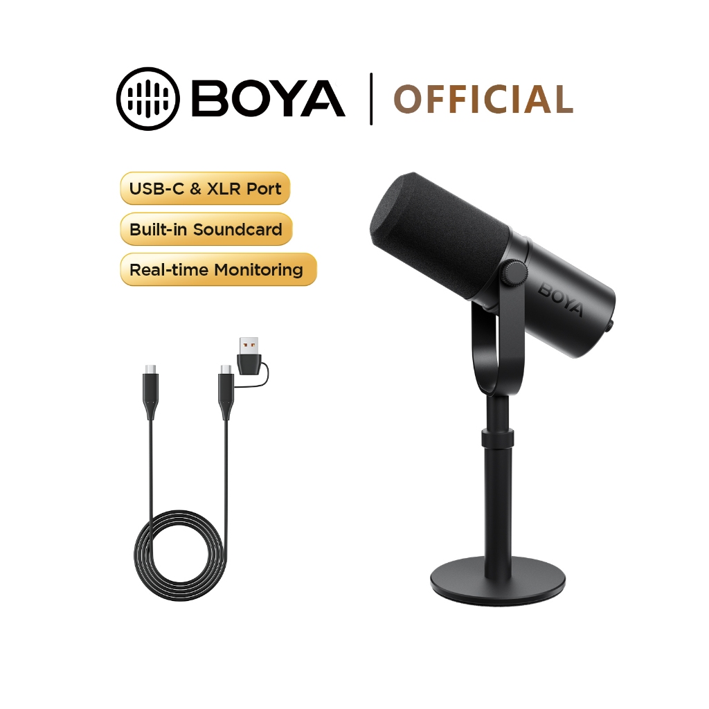 BOYA CastMic P60 USB XLR Dynamic Microphone