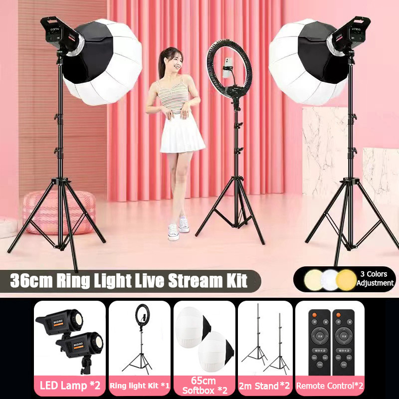 Kit Ring Light 36cm + Softbox 300W