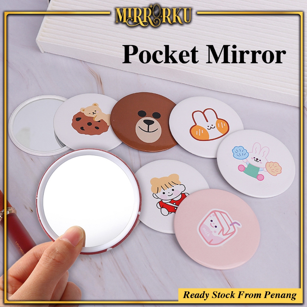 MIRRORKU Cermin Solek Bulat Poket