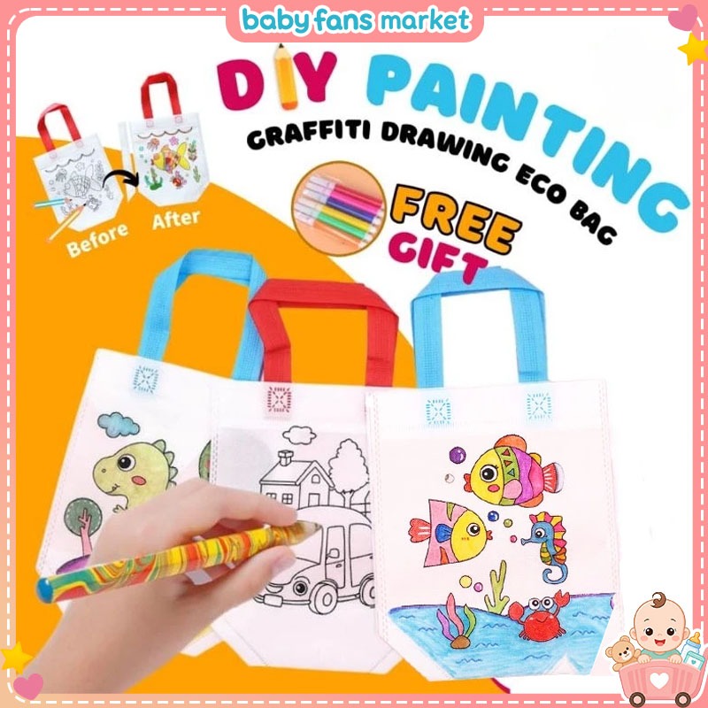 Beg Eco Lukisan DIY untuk Doorgift