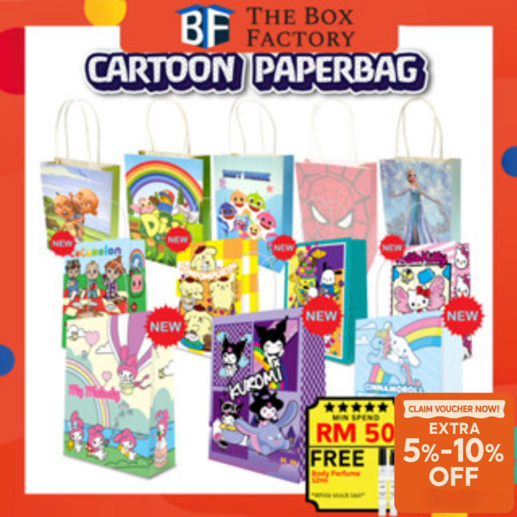 Beg Kertas Kartun untuk Doorgift dan Hari Jadi