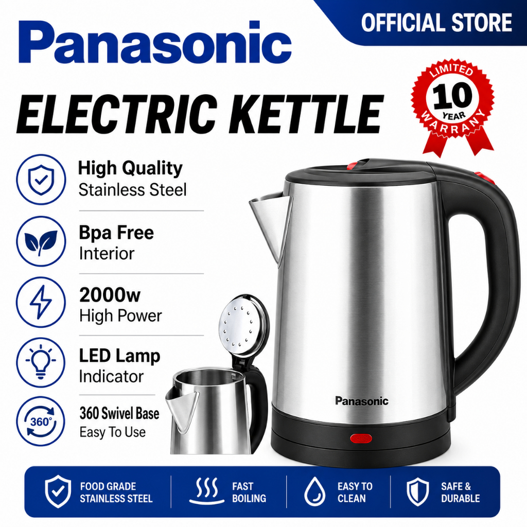 Panasonic Cerek Elektrik Keluli Tahan Karat