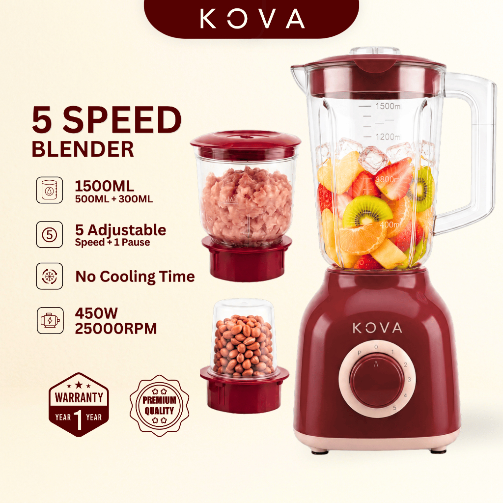 KOVA Blender 3 Dalam 1 Lima Kelajuan