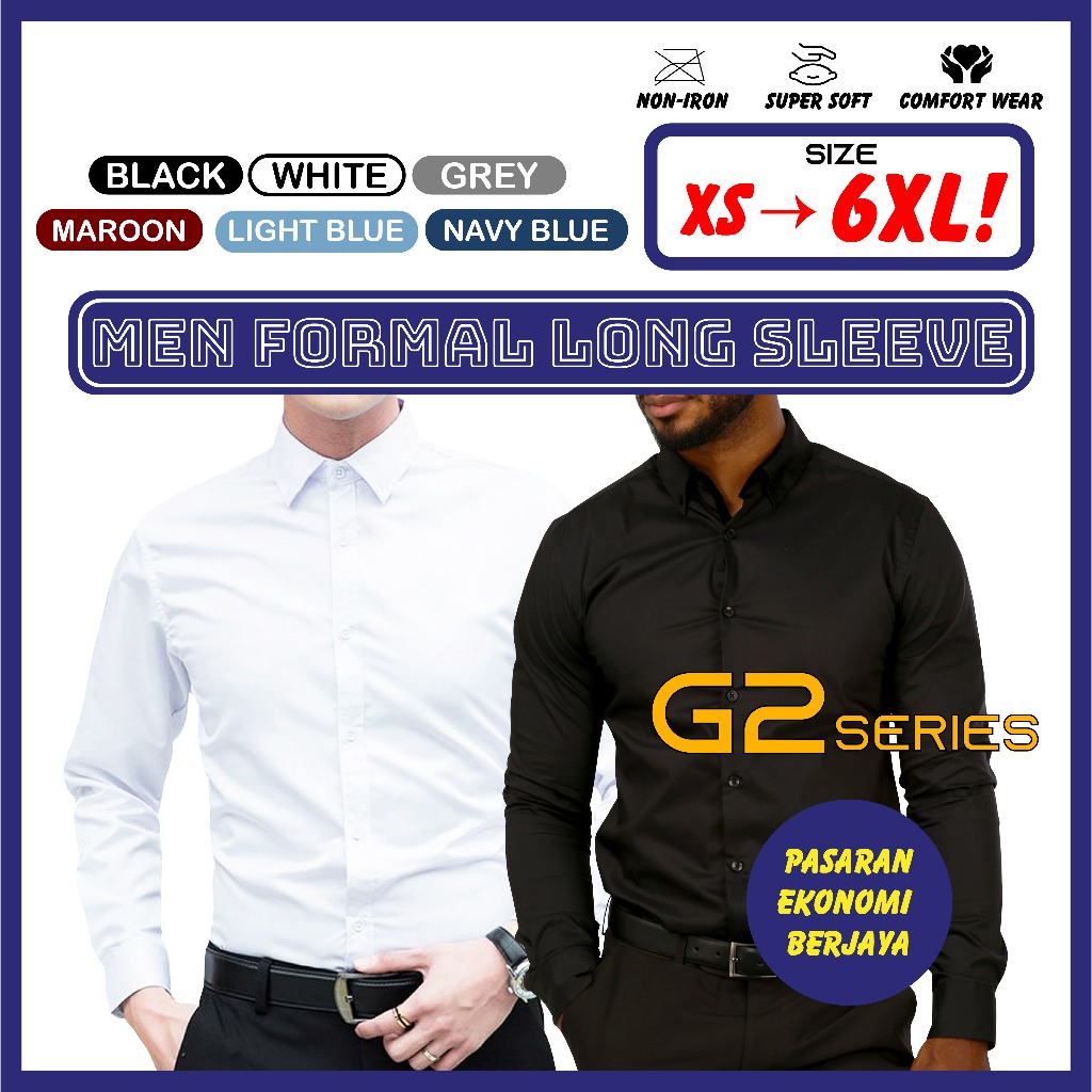 Kemeja Lelaki Slim Fit Lengan Panjang