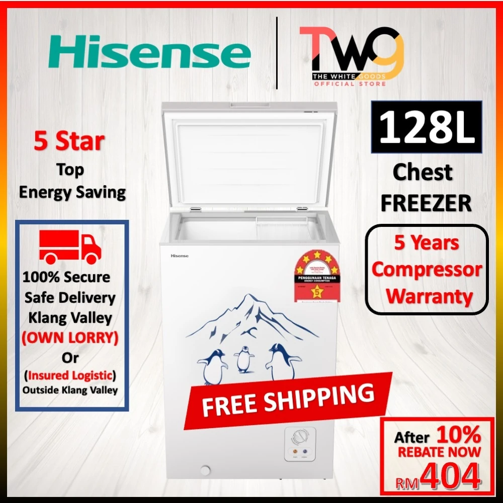 Hisense 128L Super Freeze Chest Freezer (5-Star) FC132DAW