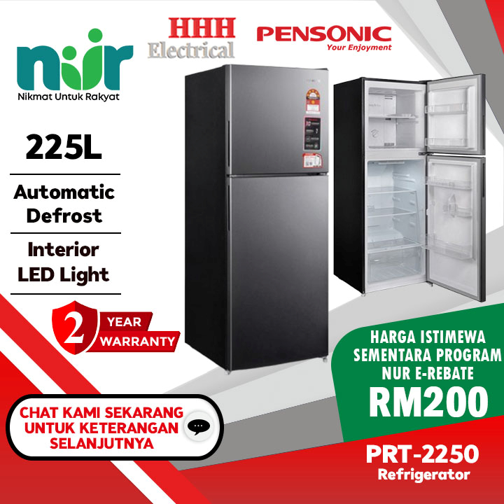 Pensonic 2-Door Refrigerator 225L PRT-2250