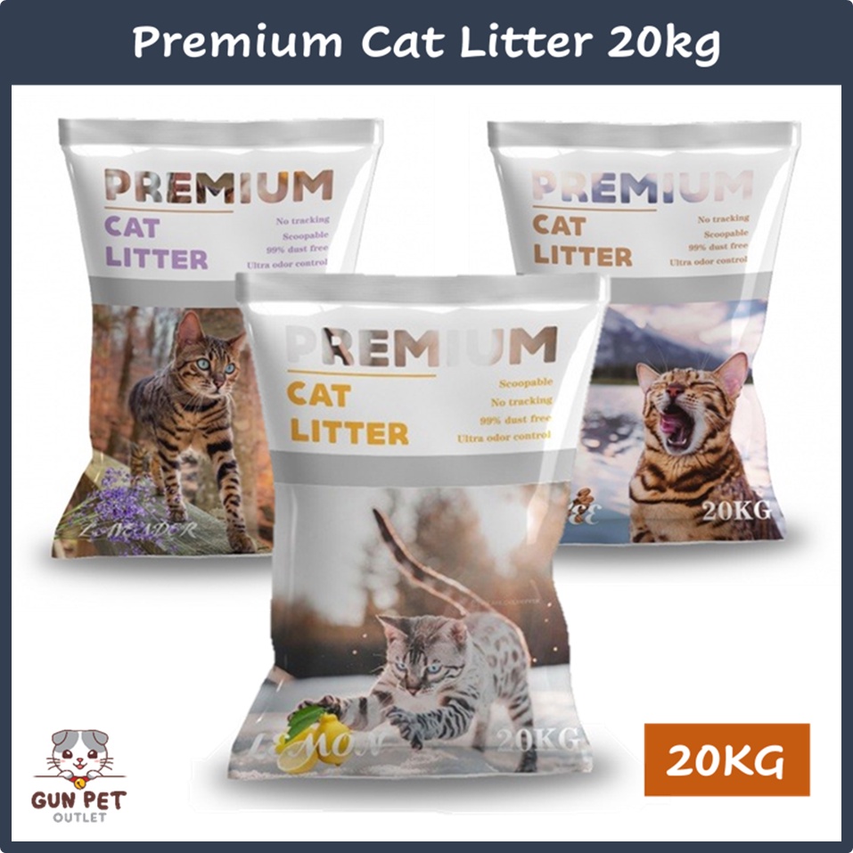 GUN PET Premium Cat Litter Sand 20kg Super Clumping Bentonite
