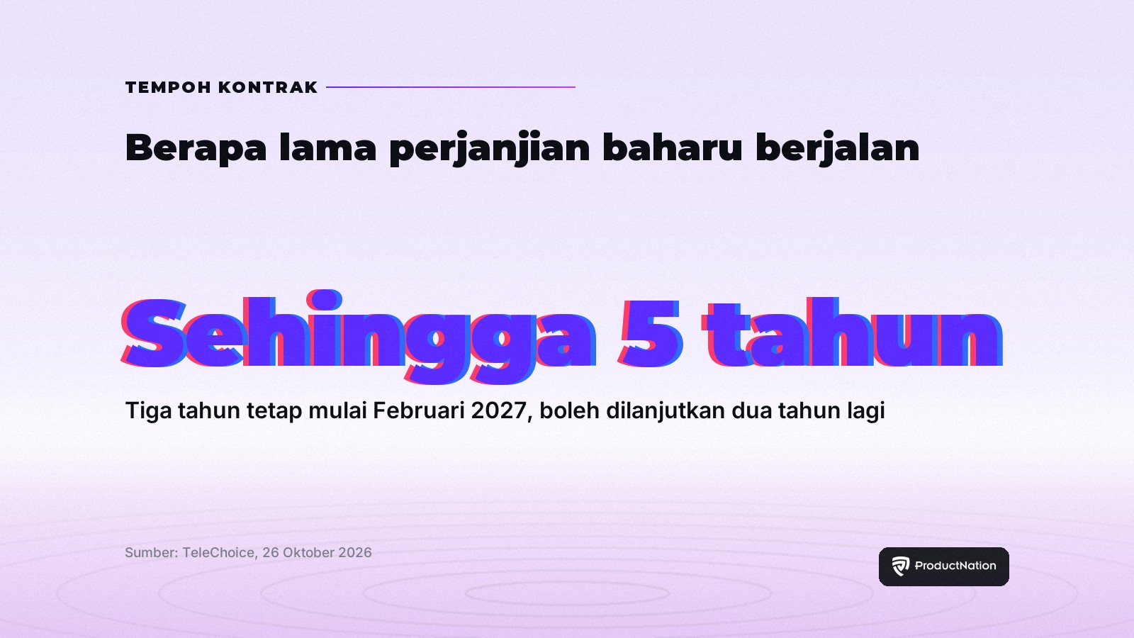Tempoh kontrak: perjanjian baharu U Mobile dan TeleChoice berjalan sehingga lima tahun, tiga tahun tetap mulai Februari 2027 boleh dilanjutkan dua tahun