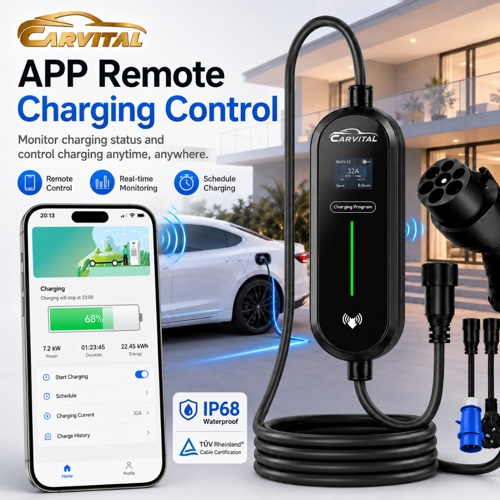 CarVital Type 2 Portable EV Charger WiFi