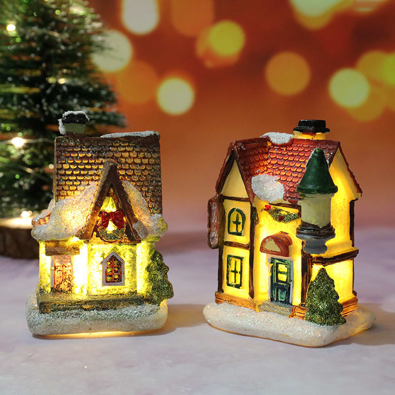 Mini Christmas Resin House With LED Light-review-singapore