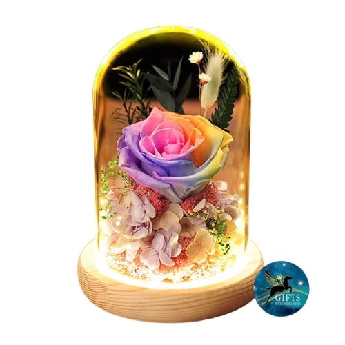 Eternal Rose Preserved Flower in Glass Dome Light-review-singapore