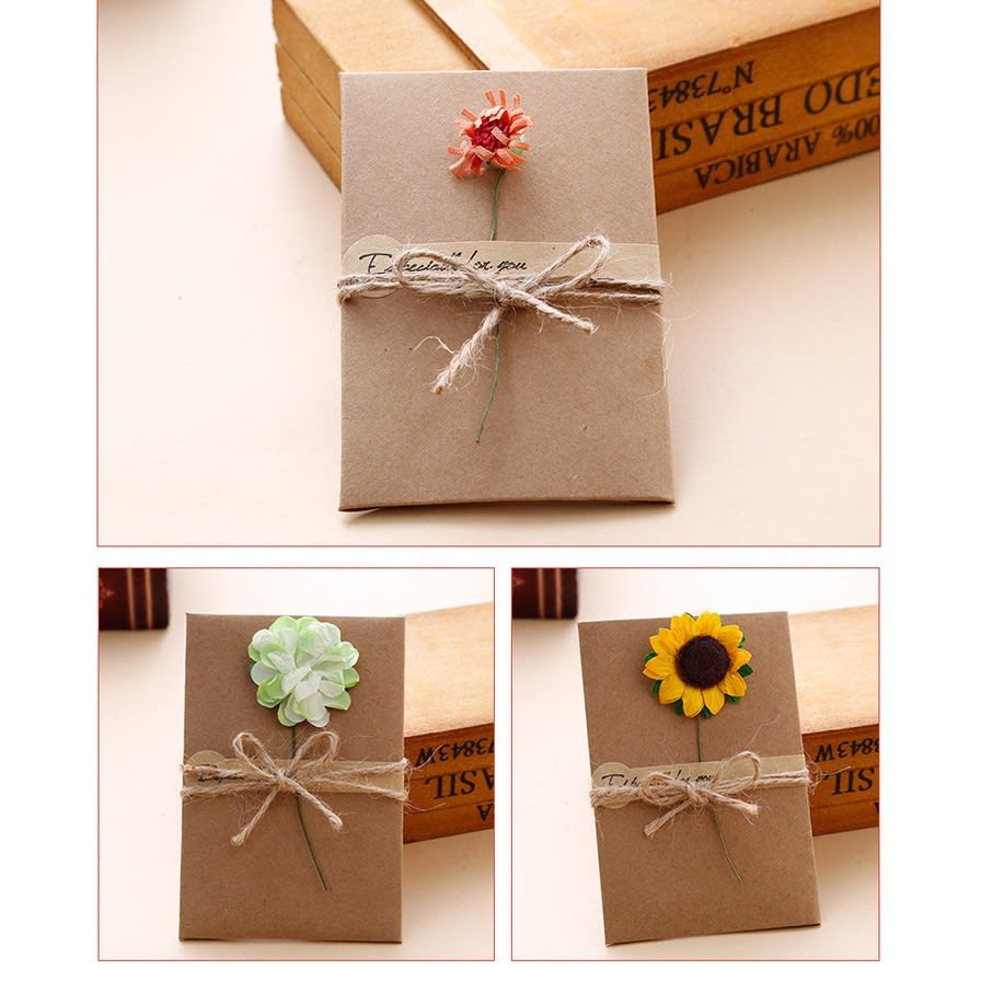 DIY Kraft Paper Greeting Card with Flower-review-singapore